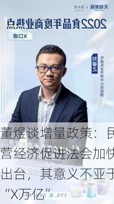 董煜谈增量政策：民营经济促进法会加快出台，其意义不亚于“X万亿”