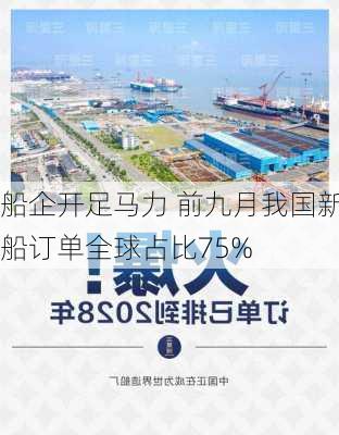 船企开足马力 前九月我国新船订单全球占比75%