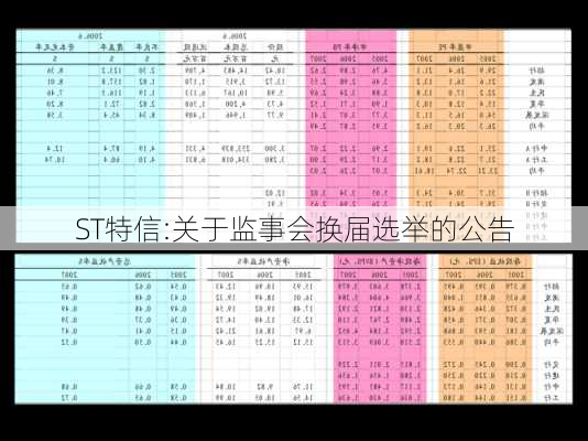 ST特信:关于监事会换届选举的公告