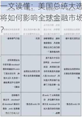 一文读懂：美国总统大选将如何影响全球金融市场？