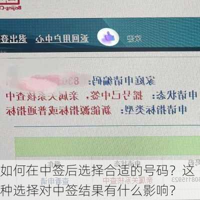 如何在中签后选择合适的号码？这种选择对中签结果有什么影响？