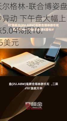 沃尔格林-联合博姿盘中异动 下午盘大幅上涨5.04%报10.95美元