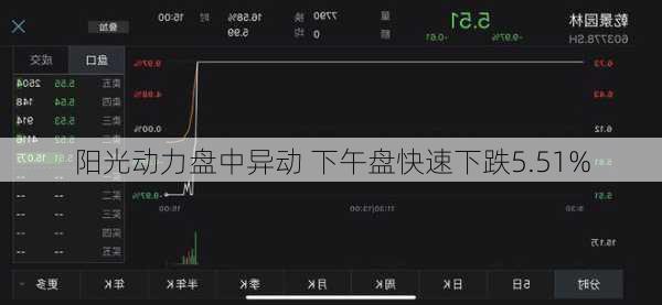 阳光动力盘中异动 下午盘快速下跌5.51%