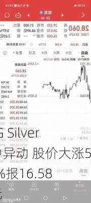 MAG Silver盘中异动 股价大涨5.07%报16.58美元