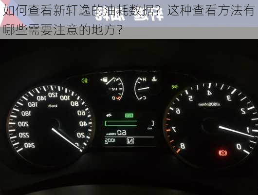 如何查看新轩逸的油耗数据？这种查看方法有哪些需要注意的地方？