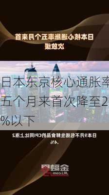 日本东京核心通胀率五个月来首次降至2%以下