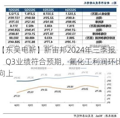 【东吴电新】新宙邦2024年三季报：Q3业绩符合预期，氟化工利润环比向上