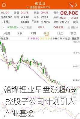 赣锋锂业早盘涨超6% 控股子公司计划引入产业基金