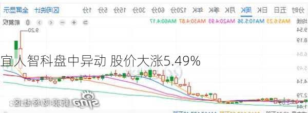 宜人智科盘中异动 股价大涨5.49%