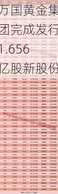 万国黄金集团完成发行1.656亿股新股份