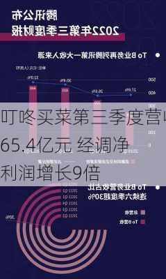 叮咚买菜第三季度营收65.4亿元 经调净利润增长9倍