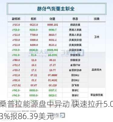 桑普拉能源盘中异动 快速拉升5.03%报86.39美元