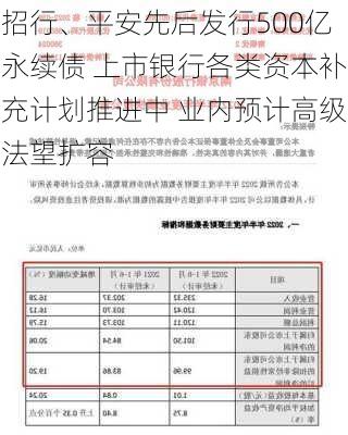 招行、平安先后发行500亿永续债 上市银行各类资本补充计划推进中 业内预计高级法望扩容