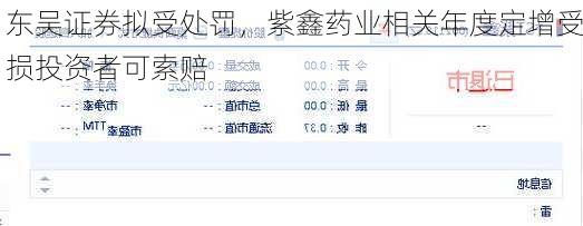 东吴证券拟受处罚，紫鑫药业相关年度定增受损投资者可索赔