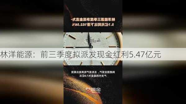 林洋能源：前三季度拟派发现金红利5.47亿元