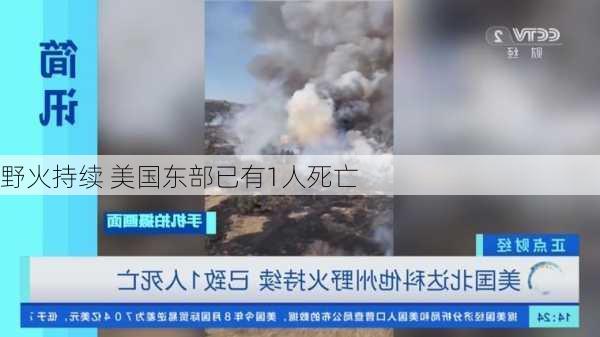 野火持续 美国东部已有1人死亡