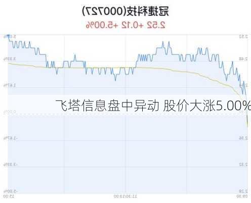 飞塔信息盘中异动 股价大涨5.00%