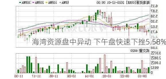 海湾资源盘中异动 下午盘快速下挫5.58%