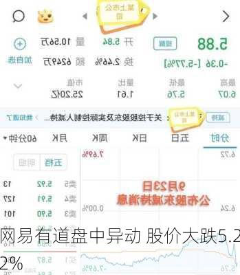 网易有道盘中异动 股价大跌5.22%