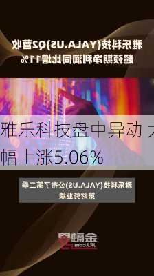 雅乐科技盘中异动 大幅上涨5.06%