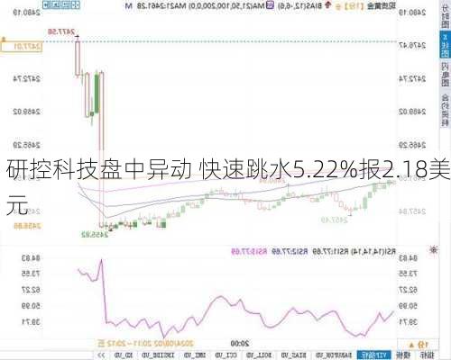 研控科技盘中异动 快速跳水5.22%报2.18美元