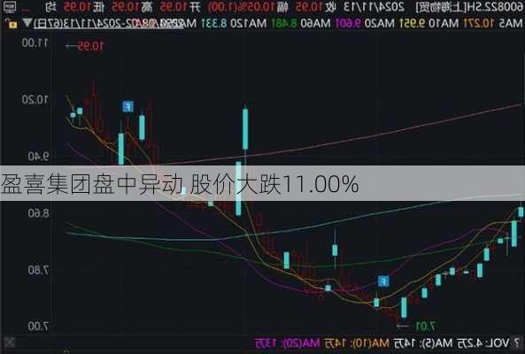 盈喜集团盘中异动 股价大跌11.00%