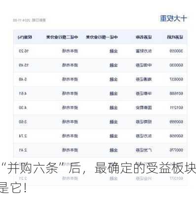 “并购六条”后，最确定的受益板块是它！
