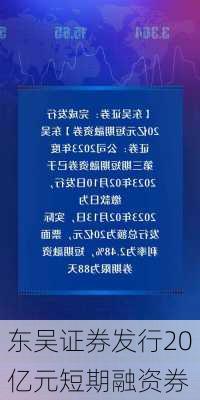 东吴证券发行20亿元短期融资券