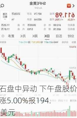 黑石盘中异动 下午盘股价大涨5.00%报194.29美元