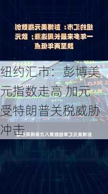 纽约汇市：彭博美元指数走高 加元受特朗普关税威胁冲击