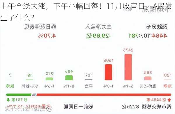 上午全线大涨，下午小幅回落！11月收官日，A股发生了什么？