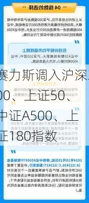 赛力斯调入沪深300、上证50、中证A500、上证180指数