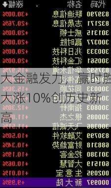 大金融发力，赢时胜大涨10%创历史新高