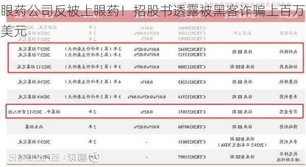 眼药公司反被上眼药！招股书透露被黑客诈骗上百万美元