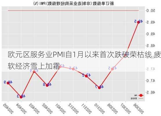 欧元区服务业PMI自1月以来首次跌破荣枯线 疲软经济雪上加霜