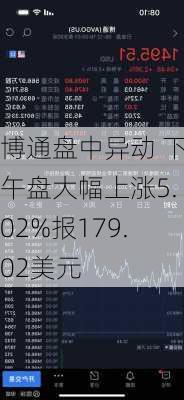 博通盘中异动 下午盘大幅上涨5.02%报179.02美元