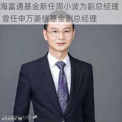 海富通基金新任周小波为副总经理 曾任申万菱信基金副总经理