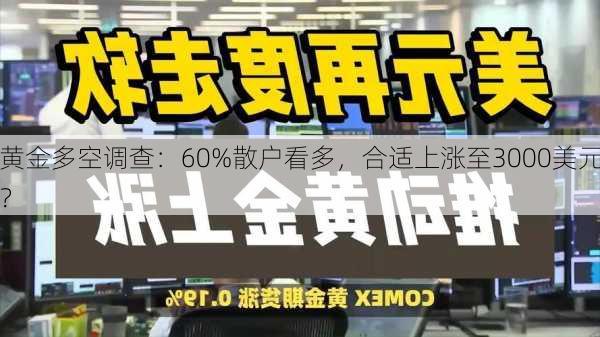 黄金多空调查：60%散户看多，合适上涨至3000美元？