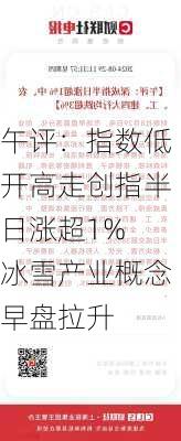 午评：指数低开高走创指半日涨超1% 冰雪产业概念早盘拉升