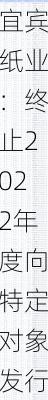 宜宾纸业：终止2022年度向特定对象发行A股股票事项