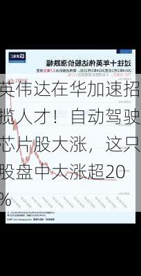 英伟达在华加速招揽人才！自动驾驶芯片股大涨，这只股盘中大涨超20%