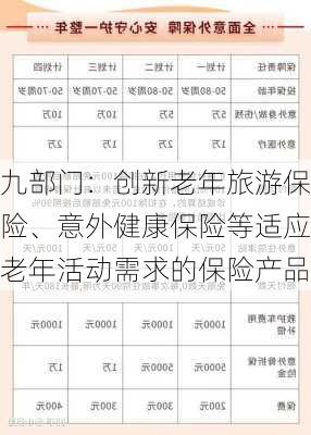 九部门：创新老年旅游保险、意外健康保险等适应老年活动需求的保险产品